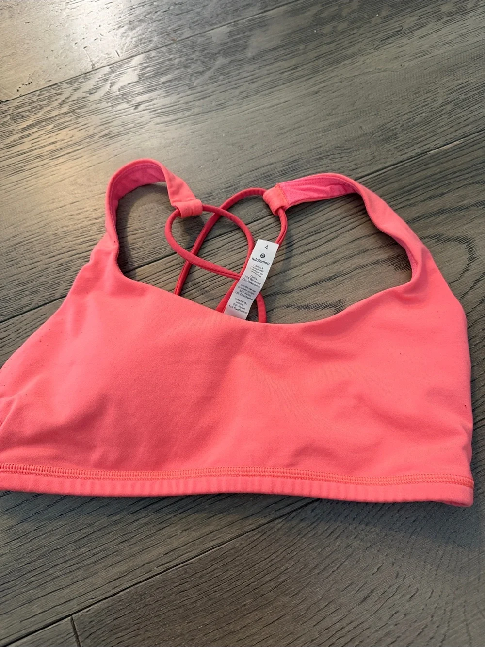 lululemon athletica Coral Pink Strappy Sports Bra size 4